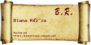 Blana Róza névjegykártya